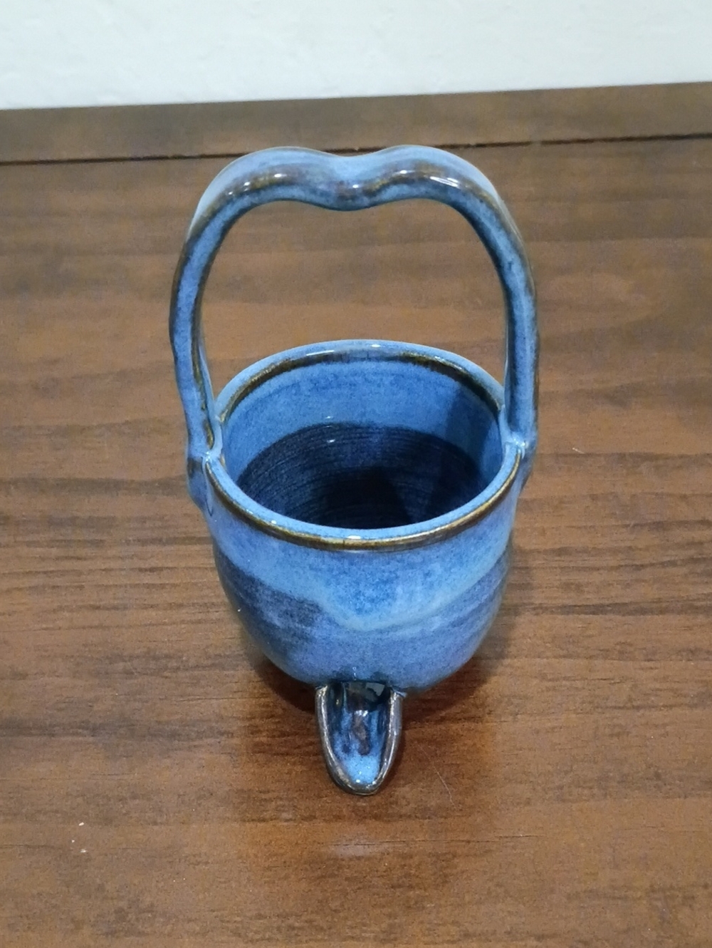 Blue Glazed Pottery Piece - Vintage!
